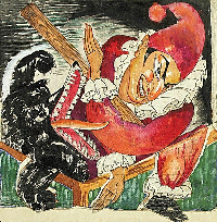 1930-е г. Бумага, смешанная техника. 25х25